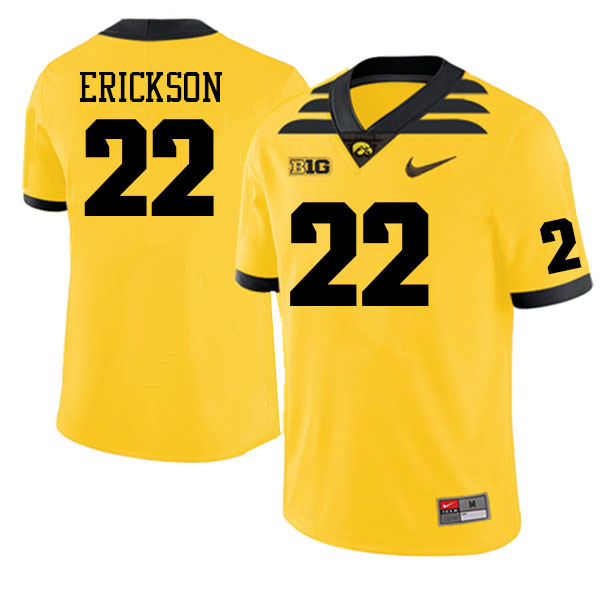 Men #22 Carter Erickson Iowa Hawkeyes College Football Alternate Jerseys Sale-Gold